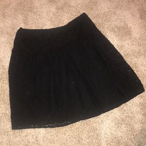 Loft Black lace high waisted skirt